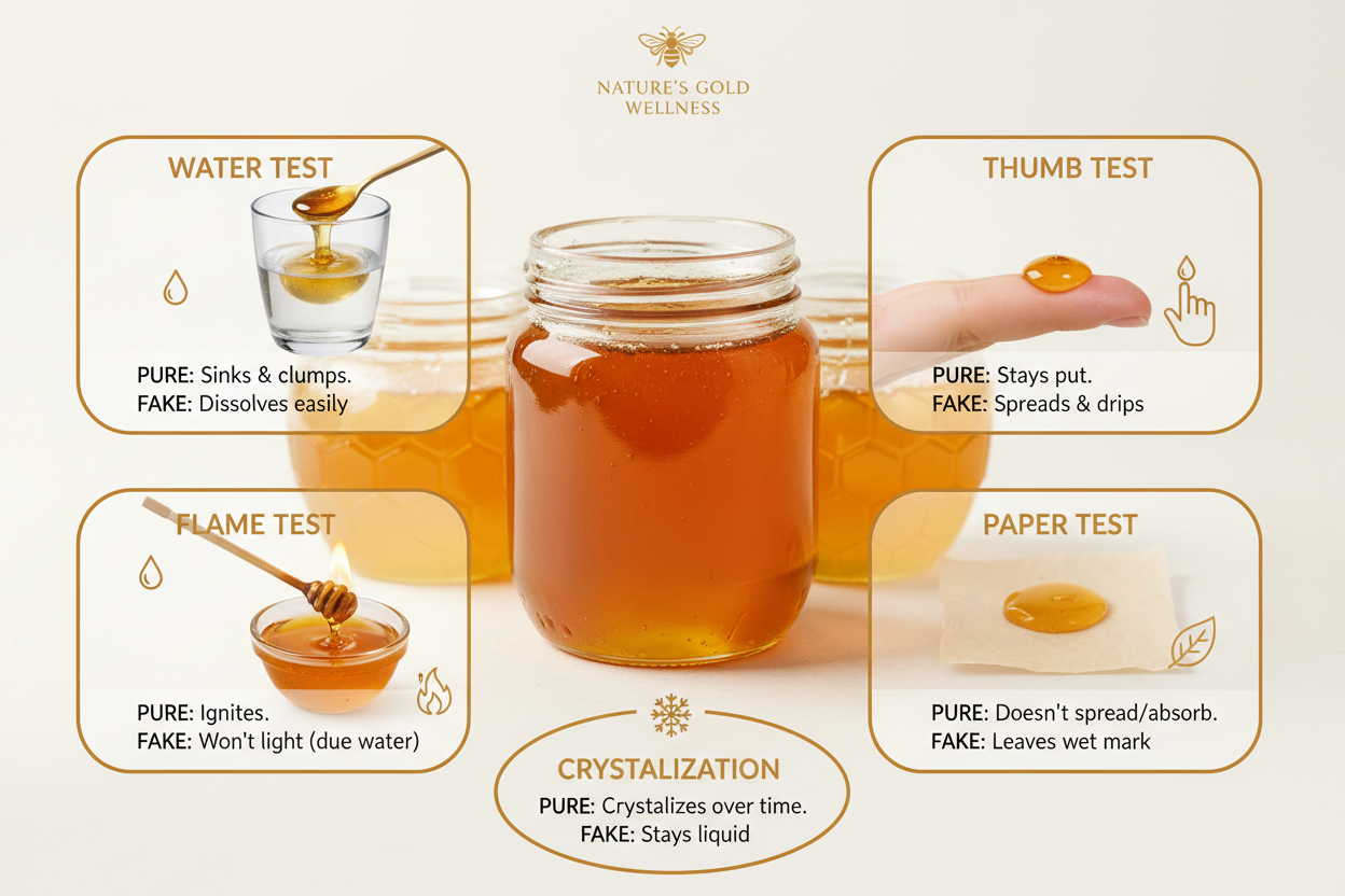 How to Identify Pure Honey at Home (Real Tests & Truth 2026) - KODAND® | Pure. Natural. Ethical. All Rights Reserved.