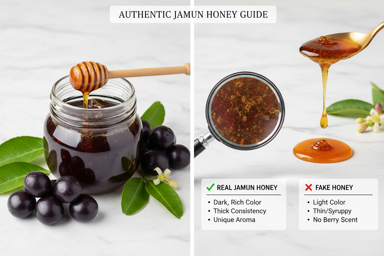 HOW TO IDENTIFY PURE JAMUN HONEY (FAKE VS REAL GUIDE 2026) - KODAND® | Pure. Natural. Ethical. All Rights Reserved.