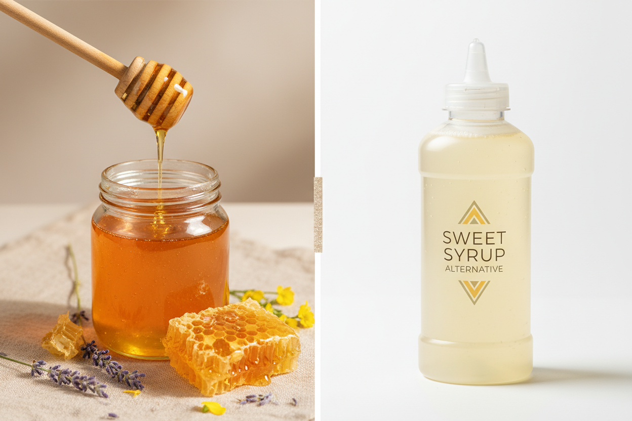 pure vs fake honey comparison