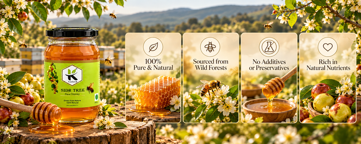 Pure & Premium Raw Sidr Honey 1 kg | Elevate Health & Flavor Naturally