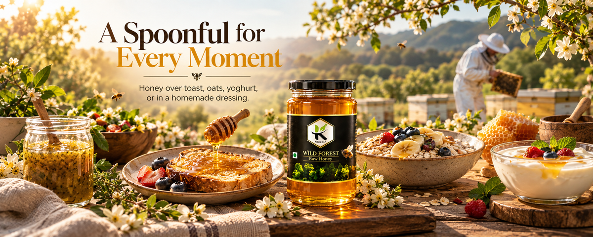 HONEY - KODAND Wild Forest Honey 1 kg | Raw Multifloral Forest Honey