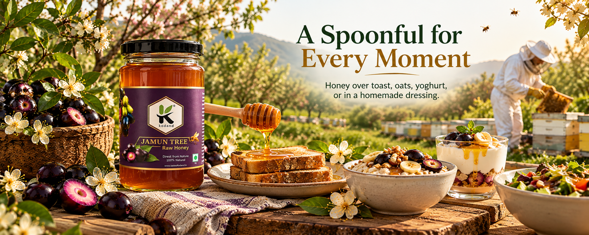 Pure Jamun Honey 1 kg | Premium Raw Indian Blackberry Honey for Wellness