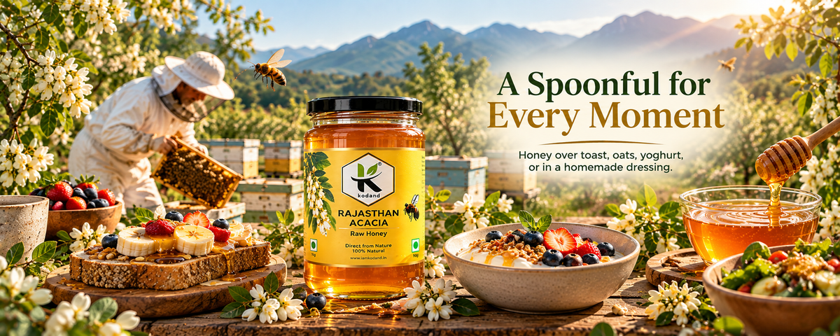 Rajasthan Acacia Honey 1 kg | Pure Raw Low Glycemic Honey