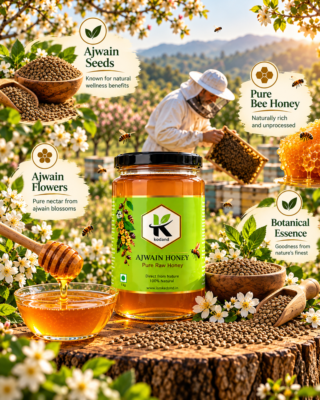 Pure Raw Ajwain Honey 1 kg – Elevate Your Health and Taste