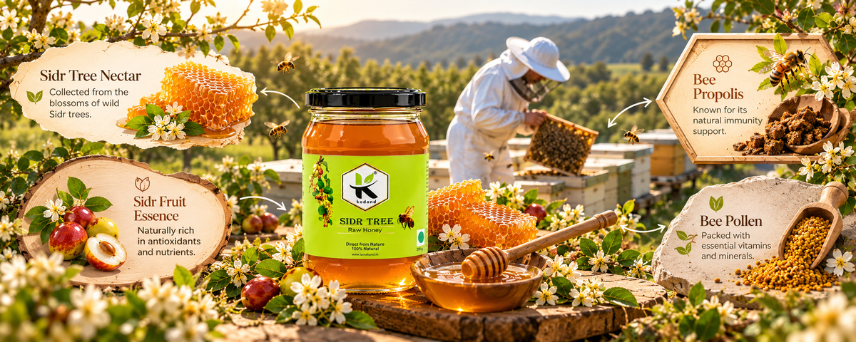 Pure & Premium Raw Sidr Honey 1 kg | Elevate Health & Flavor Naturally