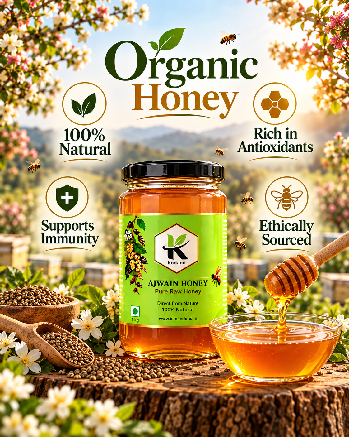Pure Raw Ajwain Honey 1 kg – Elevate Your Health and Taste