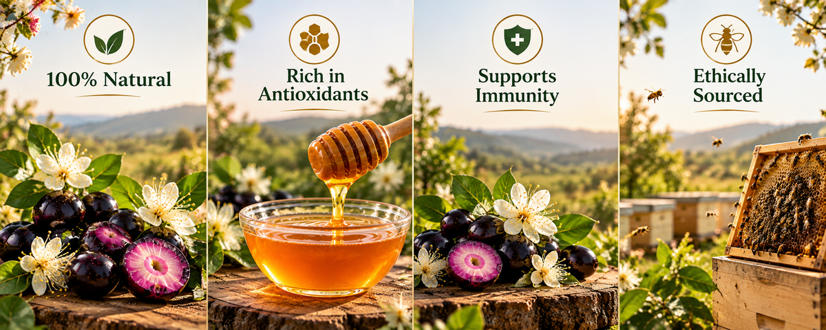 Pure Jamun Honey 1 kg | Premium Raw Indian Blackberry Honey for Wellness