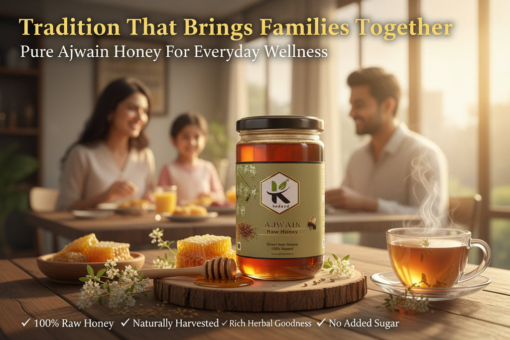Ajwain Honey 1kg | Natural Honey for Digestion & Immunity | Kodand