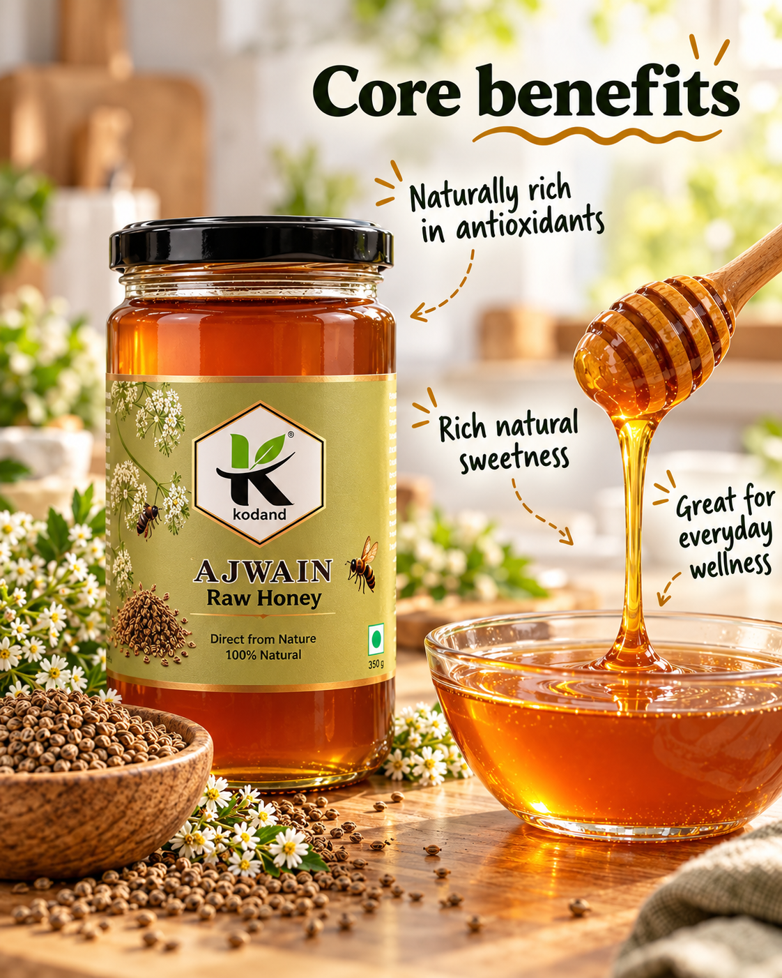 Pure Raw Ajwain Honey 1 kg – Elevate Your Health and Taste