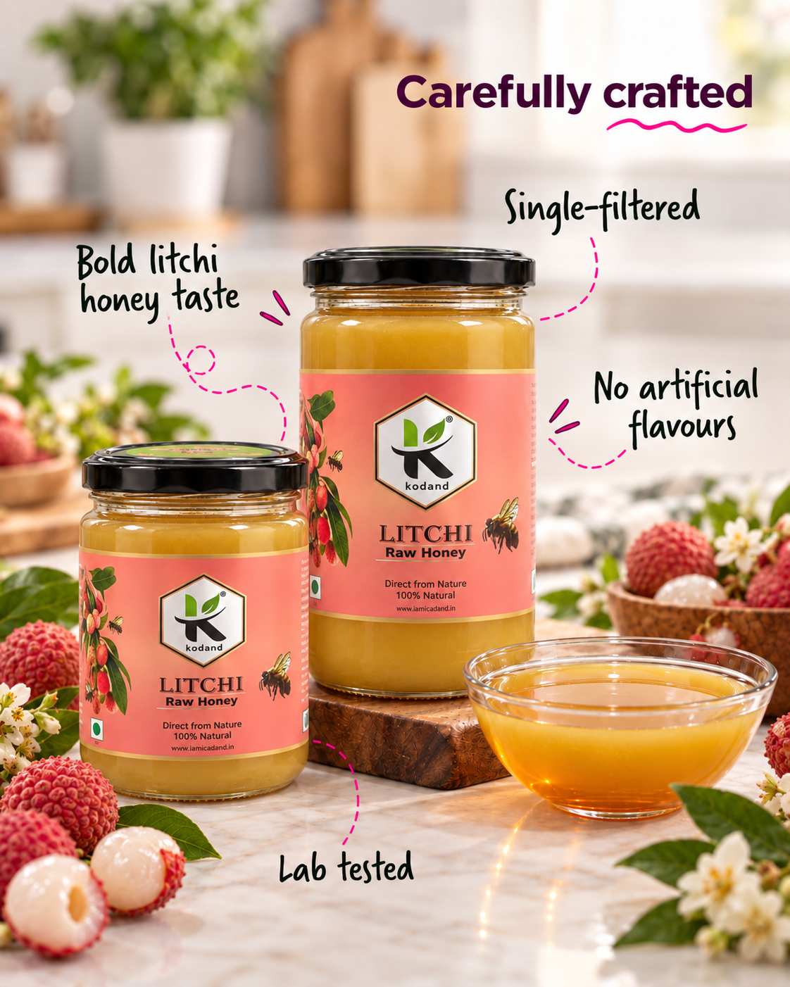 Deliciously Sweet Pure Raw Litchi Honey 1 kg – Nature's Nectar