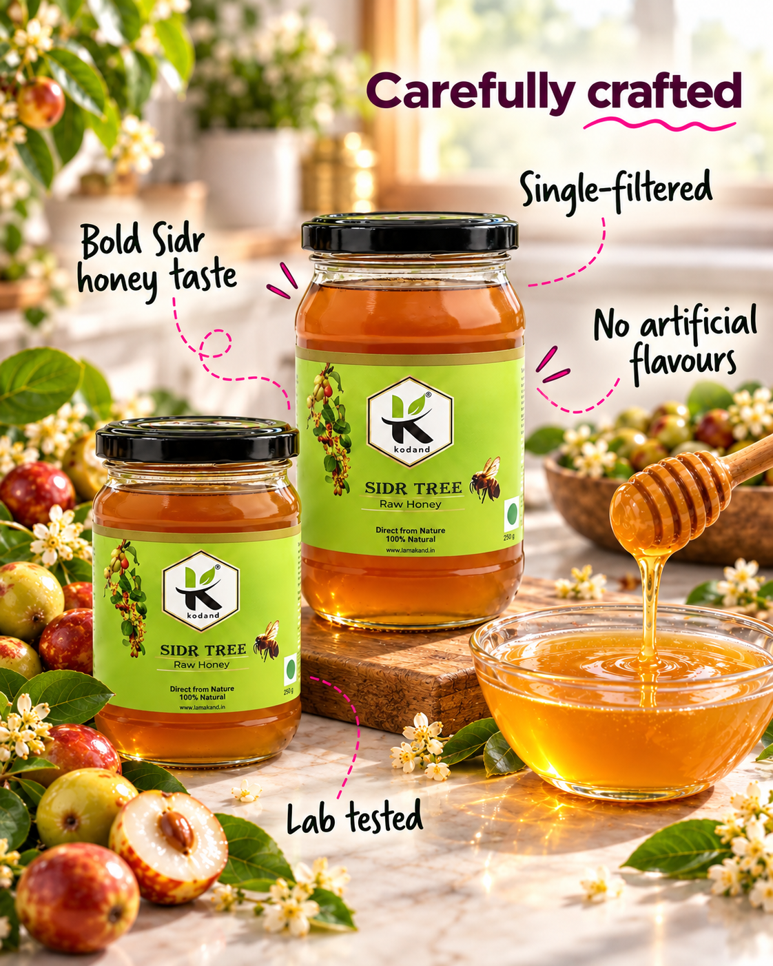 Pure & Premium Raw Sidr Honey 1 kg | Elevate Health & Flavor Naturally