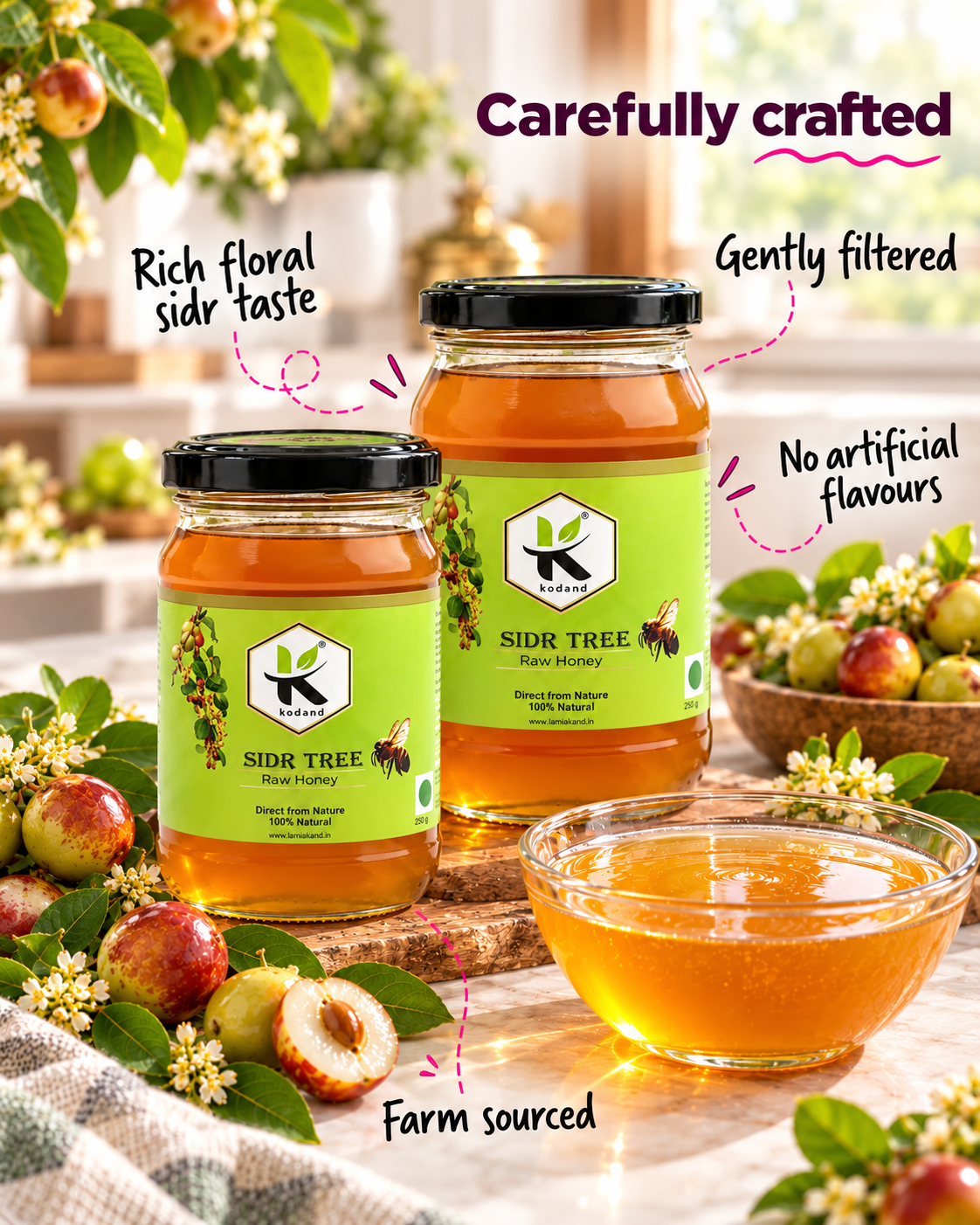Pure & Premium Raw Sidr Honey 1 kg | Elevate Health & Flavor Naturally