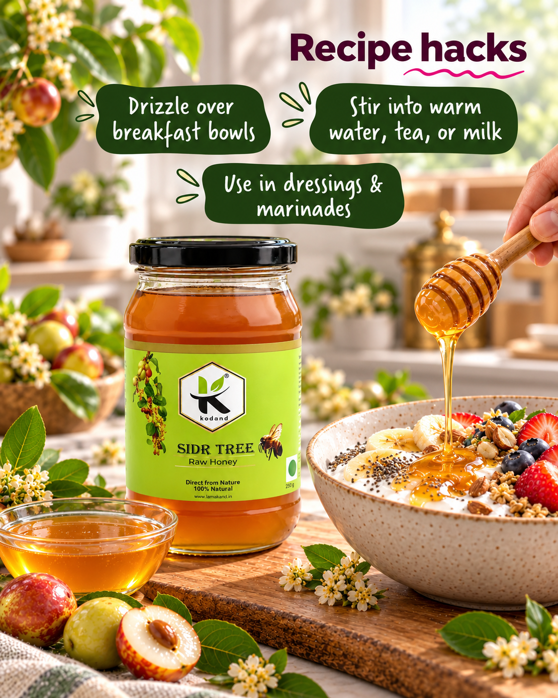 Pure & Premium Raw Sidr Honey 1 kg | Elevate Health & Flavor Naturally
