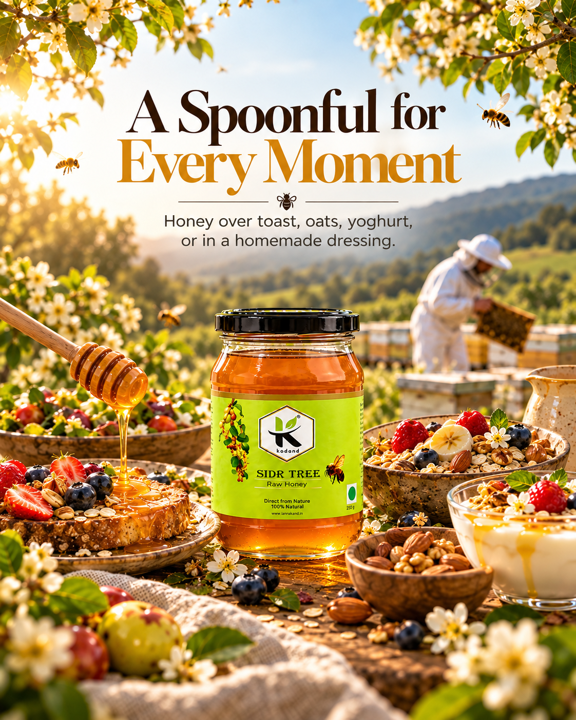 Pure & Premium Raw Sidr Honey 1 kg | Elevate Health & Flavor Naturally