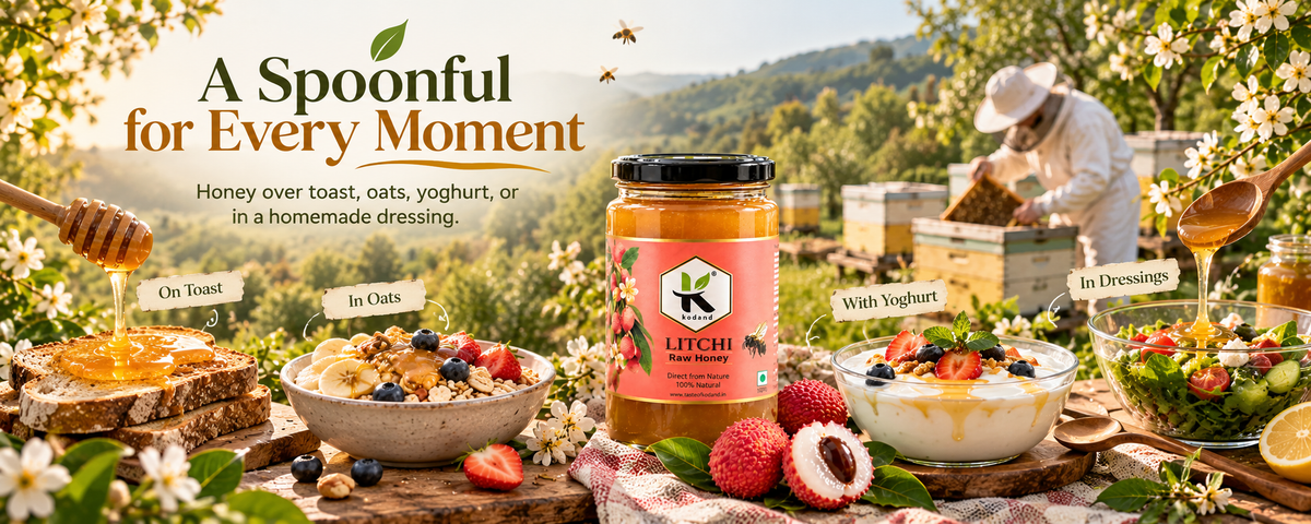 Deliciously Sweet Pure Raw Litchi Honey 1 kg – Nature's Nectar