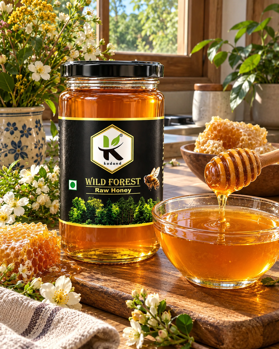 HONEY - KODAND Wild Forest Honey 1 kg | Raw Multifloral Forest Honey