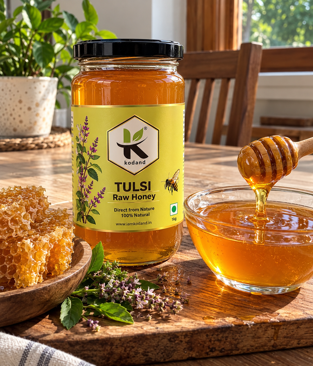 Pure Raw Tulsi Honey 1 kg - Elevate Your Wellness Naturally