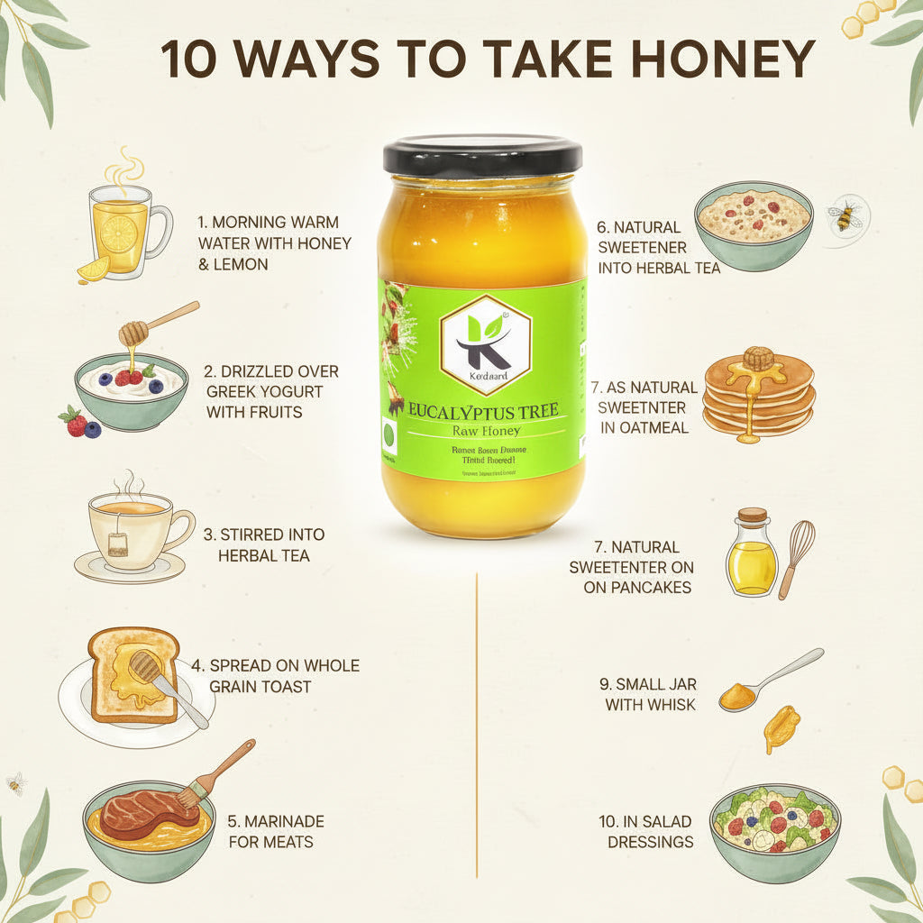 How to take Eucalyptus Honey daily best time to eat honey morning night benefits