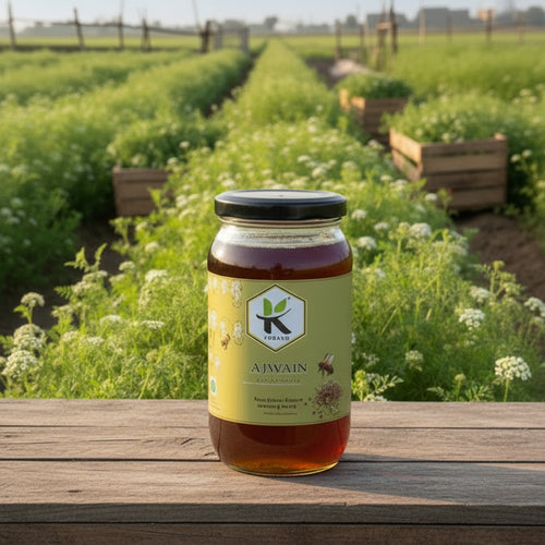 
Natural Ajwain Honey 500g strong herbal taste honey for digestion gut health