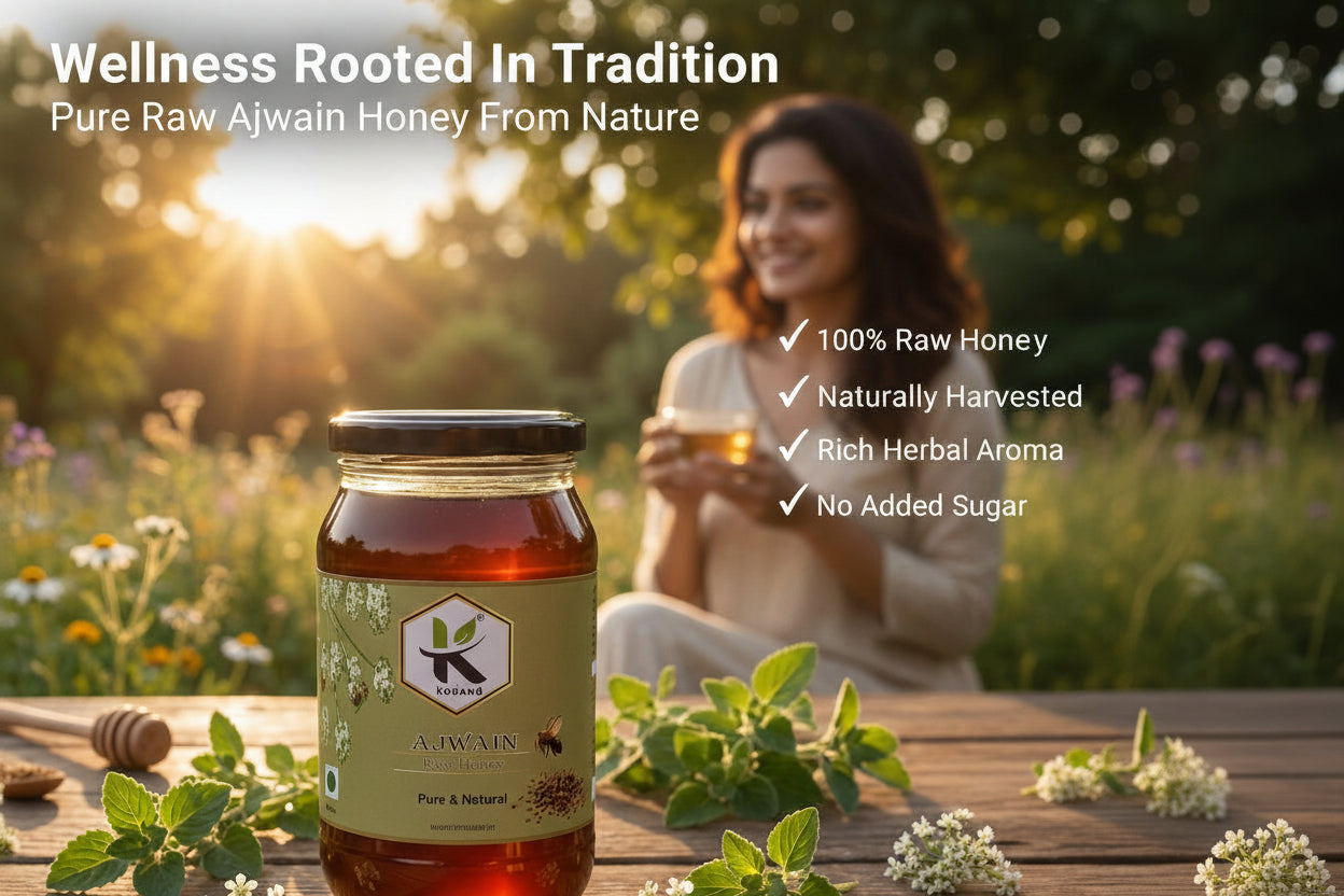 Pure Ajwain Honey Glass Jar