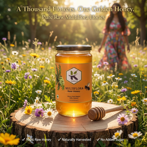 Pure Raw Multiflora Honey - 1kg of Nature's Sweetness for Your Wellbeing - KODAND® | Pure. Natural. Ethical. All Rights Reserved.