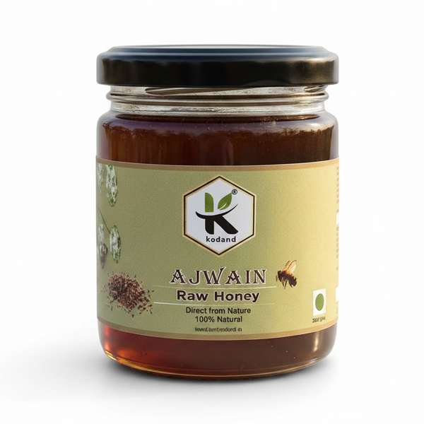 Ajwain Honey 250g | Pure Raw Carom Honey - KODAND® | Pure. Natural. Ethical. All Rights Reserved.