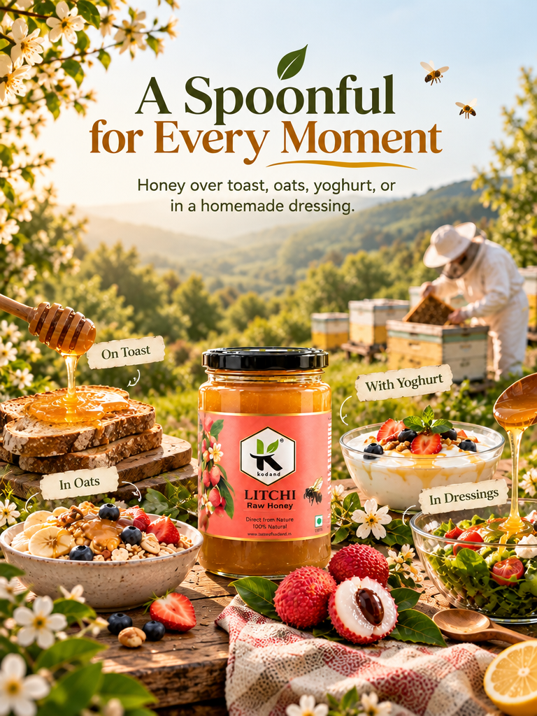 Deliciously Sweet Pure Raw Litchi Honey 1 kg – Nature's Nectar