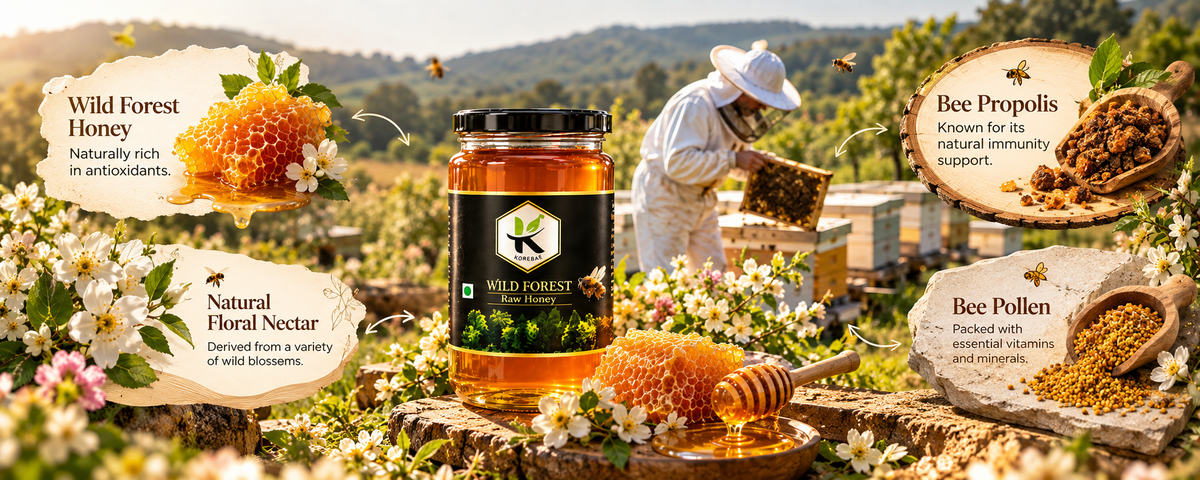 HONEY - KODAND Wild Forest Honey 1 kg | Raw Multifloral Forest Honey