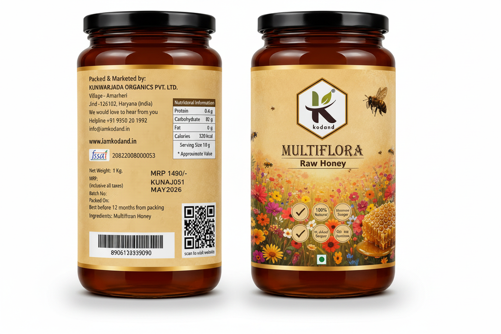 Multiflora Honey 1kg | Pure Natural Honey for Daily Use | Kodand