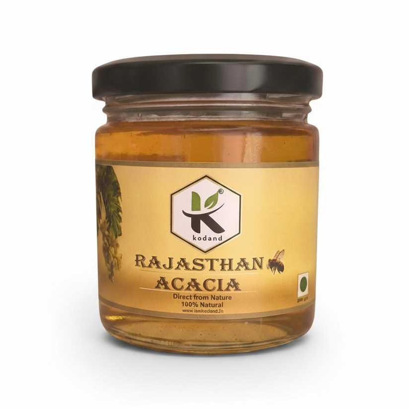 Rajasthan Acacia Honey 250g | Pure Raw Low Glycemic Honey - KODAND® | Pure. Natural. Ethical. All Rights Reserved.