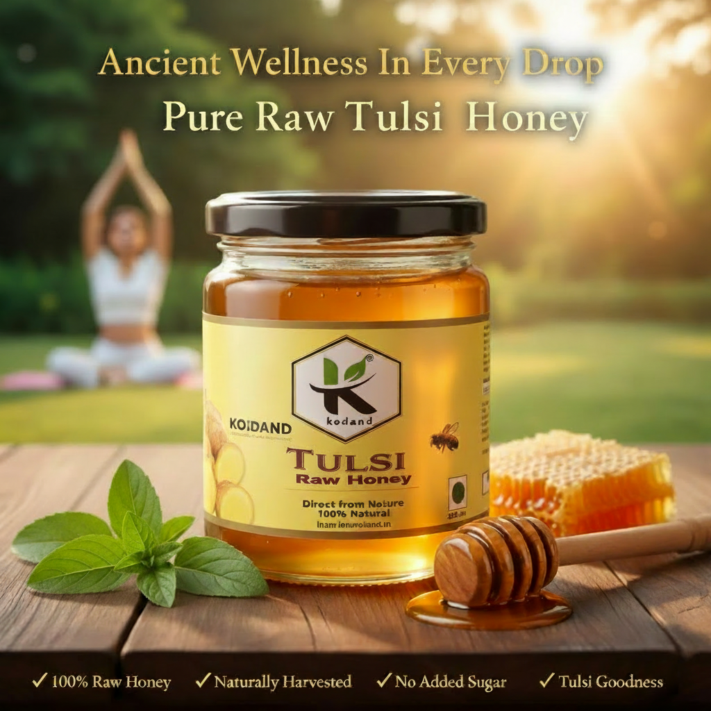 Tulsi Honey 250g | Pure Raw Holy Basil Honey - KODAND® | Pure. Natural. Ethical. All Rights Reserved.