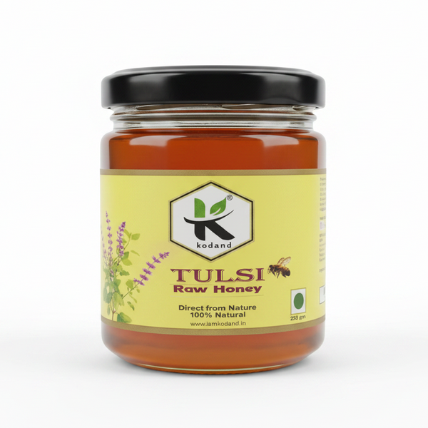 Tulsi Honey 250g | Pure Raw Holy Basil Honey - KODAND® | Pure. Natural. Ethical. All Rights Reserved.